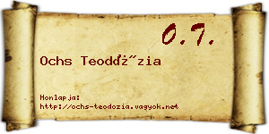 Ochs Teodózia névjegykártya